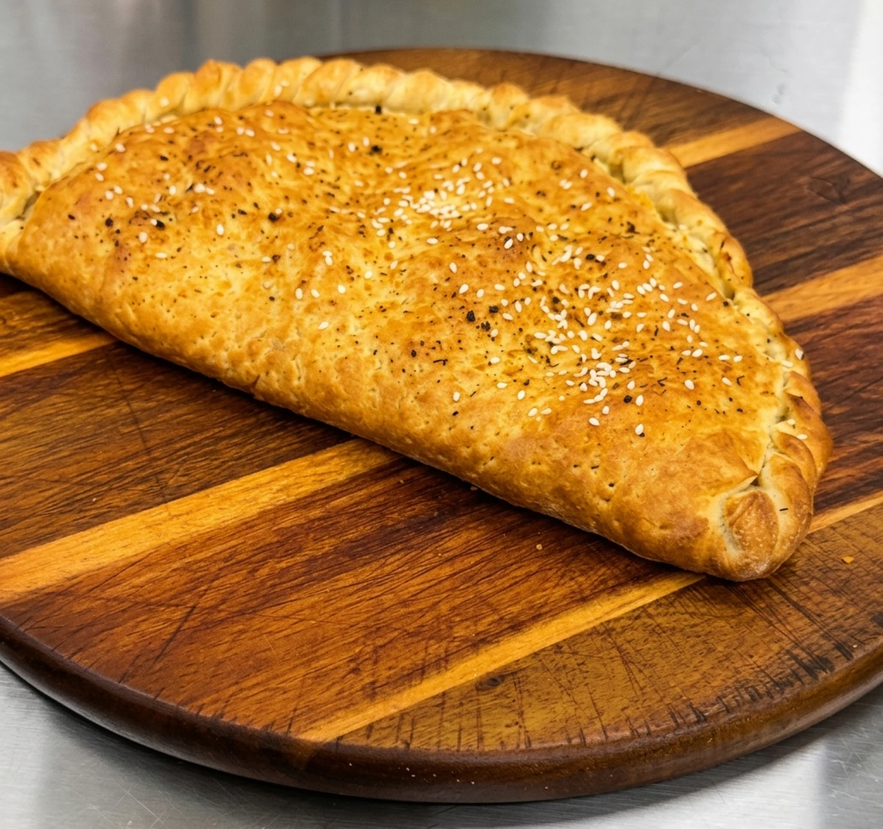 Masala paneer calzone at Calzone Corner Calgary NE - stuffed fusion calzone with spiced paneer filling